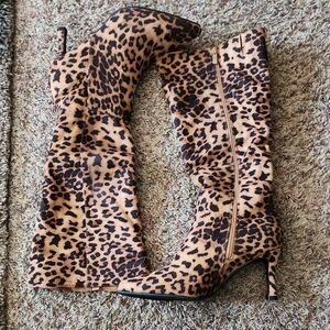 TOP Moda Leopard Print Heeled Boots